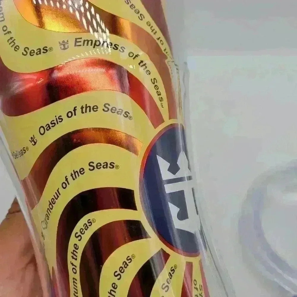Royal Caribbean Cruise Ship Coca Cola 2017 Travel Mug Tumbler Lid Yellow Orange - Picture 8 of 12